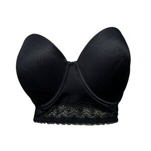 Maidenform Black Strapless Bra 38D Underwire Padded Lace Sexy Intimate Lingerie